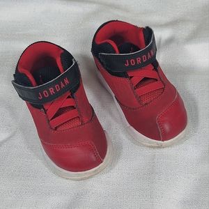 Jordan Toddler Red Black and White Shoes with Velcro Strap Youth Size 7C